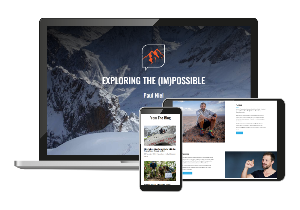 Website design for motivational speaker and explorer Paul Niel